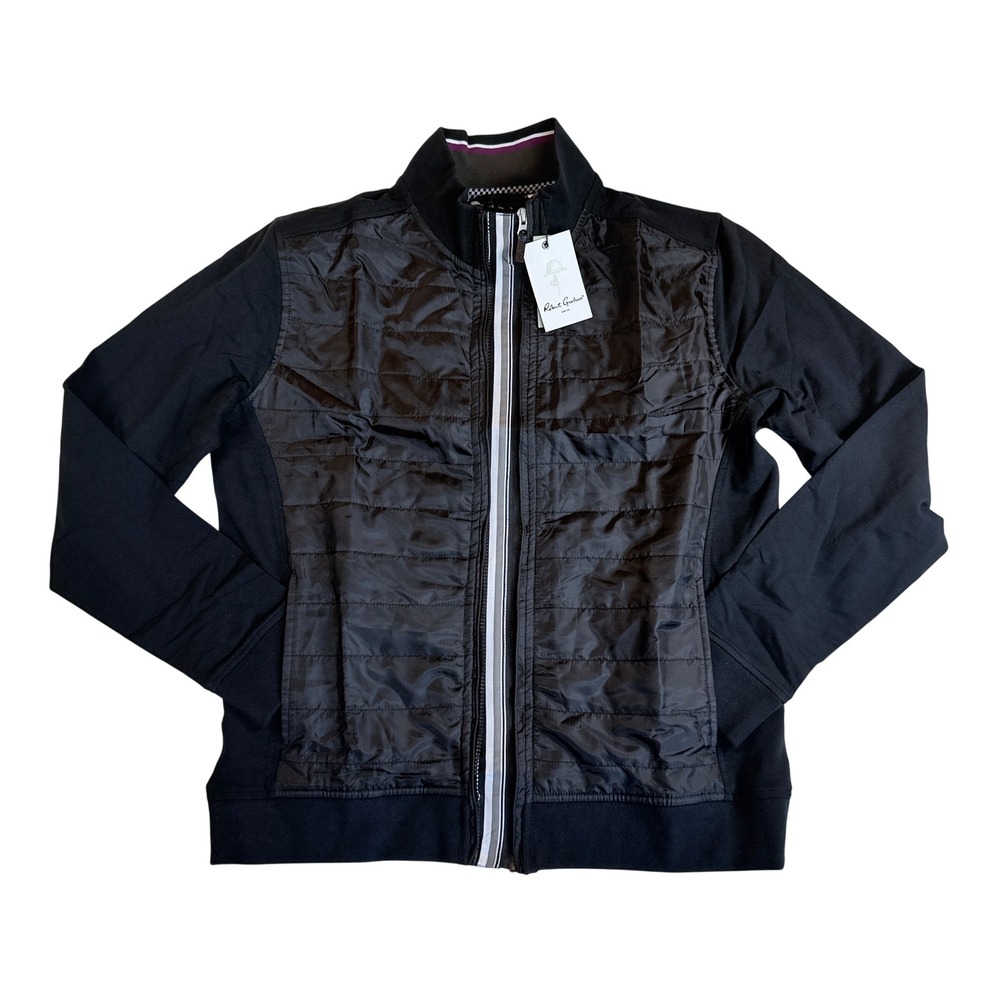Robert Graham Autodrive Jacket Mens L Black Hybrid Quilted Full Zip $248